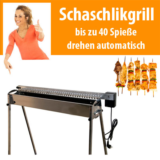 Schaschlik Grill mit Motor ausleihen